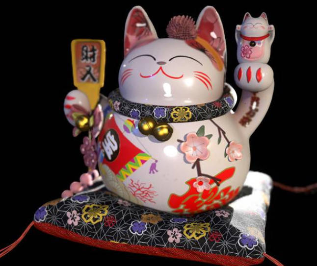 招财猫次世代maya+zbrush案例全流程教学视频课程