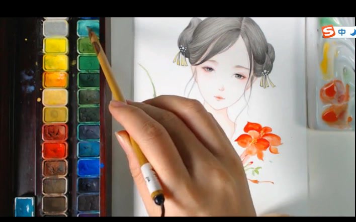 古风水彩人物绘画33讲：从入门到精