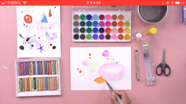 亲子绘画50课+零基础水彩16课：从